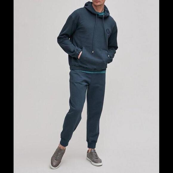 Set-GIORGIO ARMANI Cashmere-Cotton Hoodie/Sweatpants Navy Made In Italy $3500 - Picture 4 of 15
